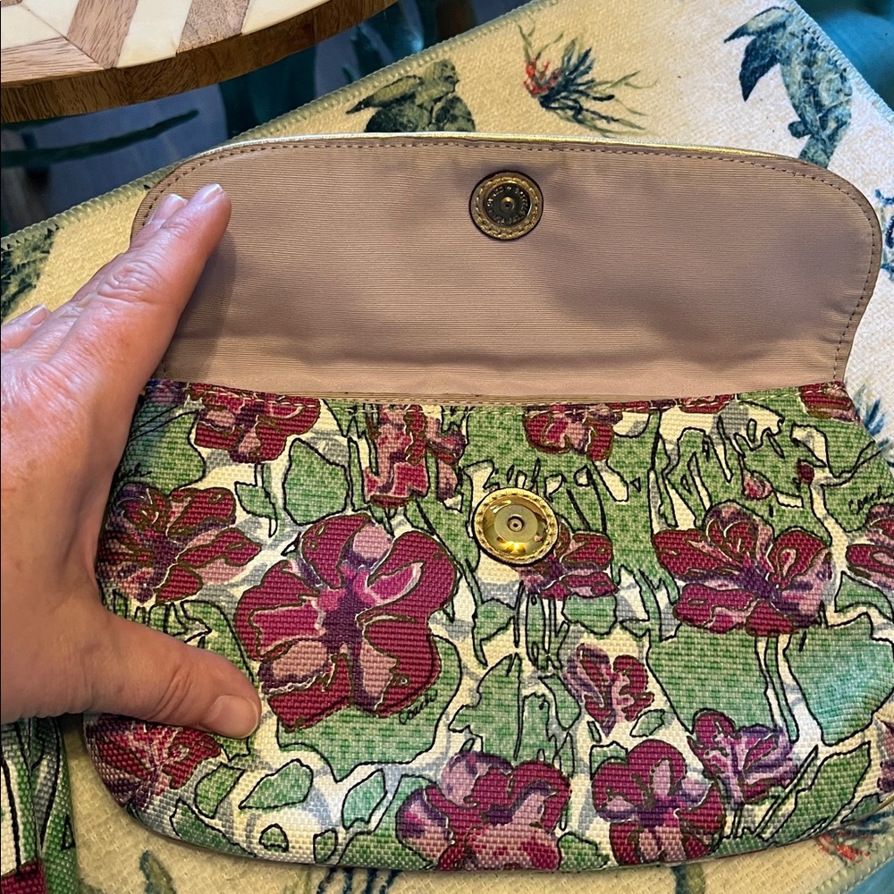 Coach Floral Tote in Green, Pink & Gold Accents - Picture 11 of 12